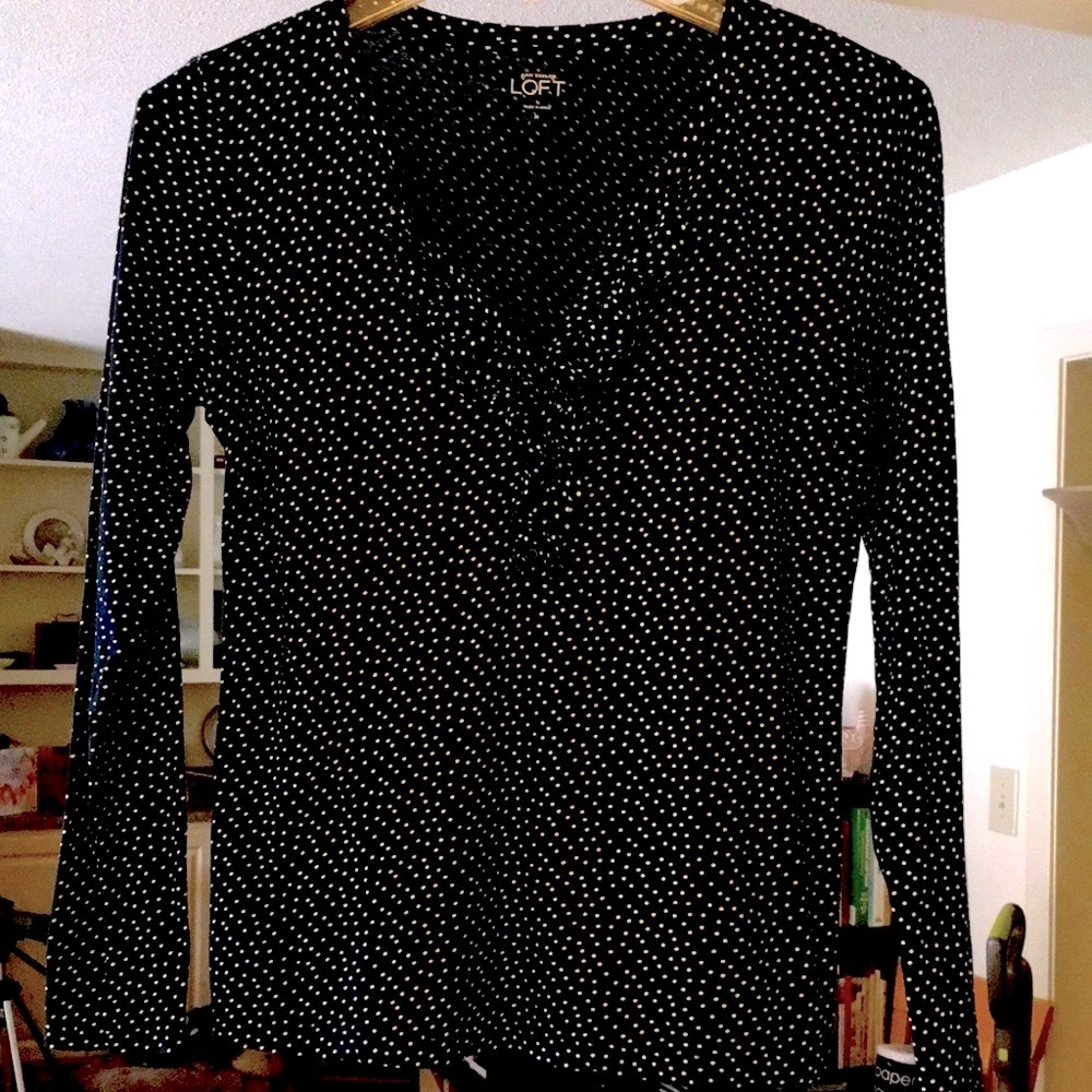 Ann Taylor Loft cotton knit blouse Size M